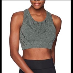 ALO Yoga Lark Hunter Green Crop Tank Sports Bra